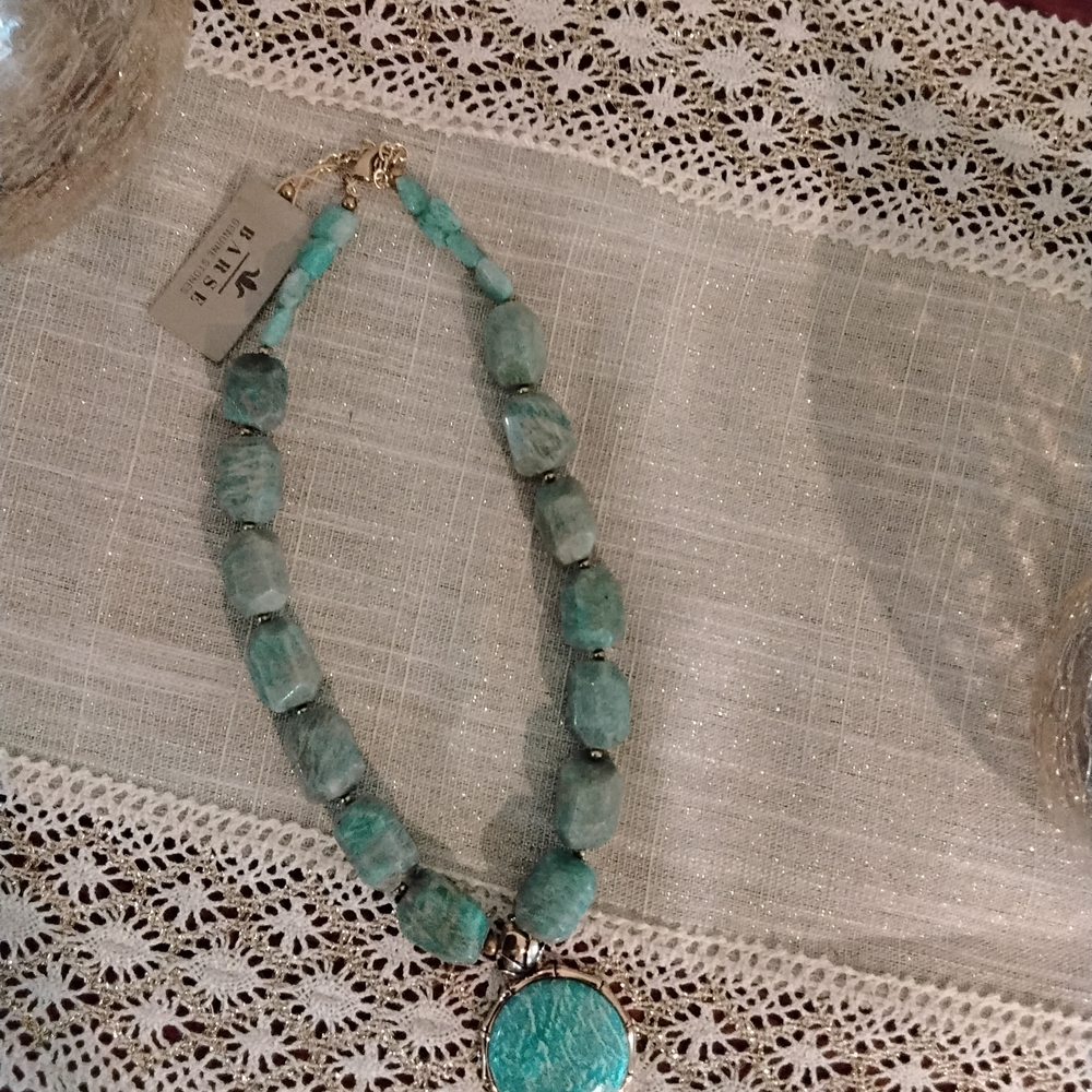 Beautiful Statement Piece Barse Genuine Stones and Gold Necklace - Picture 4 of 9